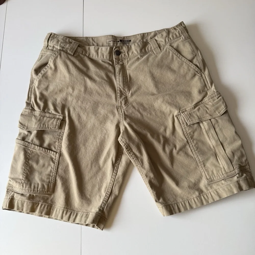 Carhartt‎ Men's Relaxed Fit Canvas Beige Cargo Shorts Size 38 10